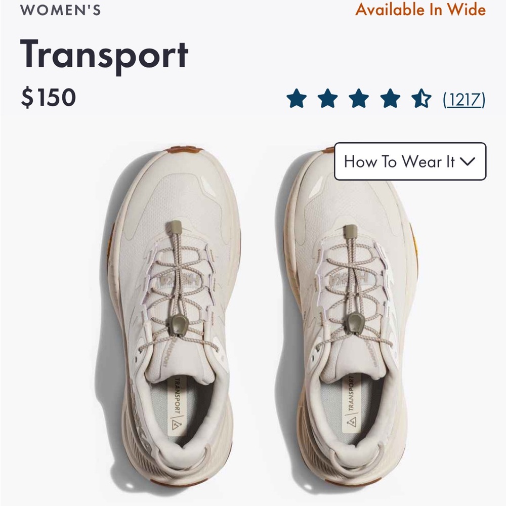 LIKE NEW Hoka Transport Tennis Shoes - Eggnog